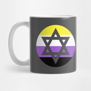 Nonbinary Pride Star of David Mug